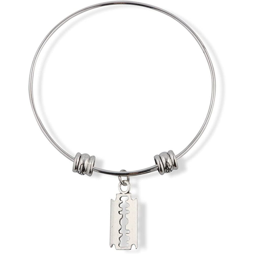 Razor Blade Goth Gothic Charm Bangle Bracelet Jewelry